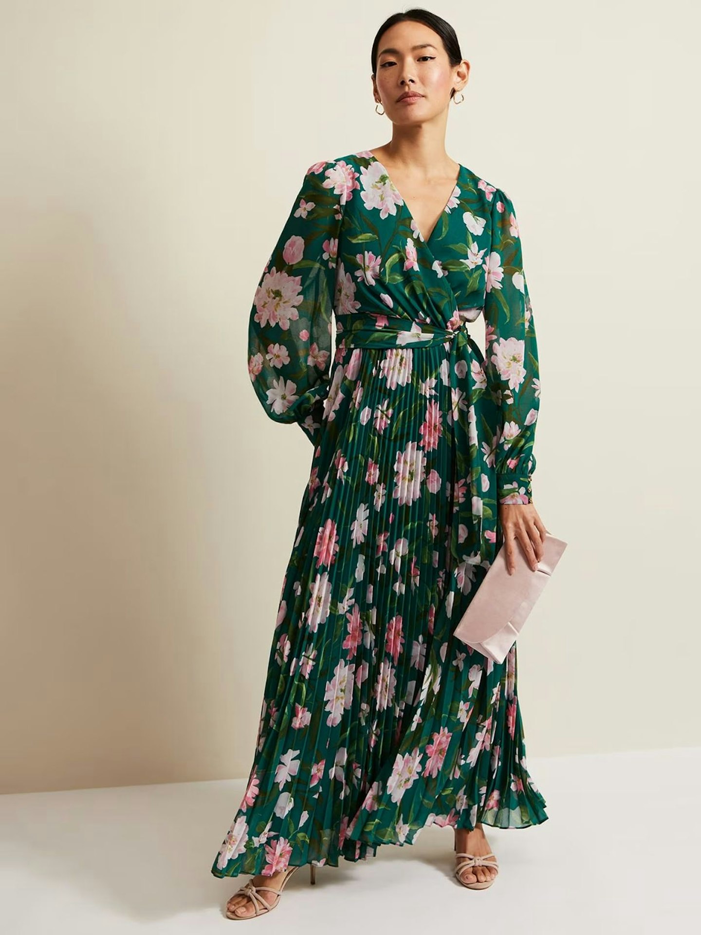 Phase Eight Rosa Floral Pleat Maxi Dress