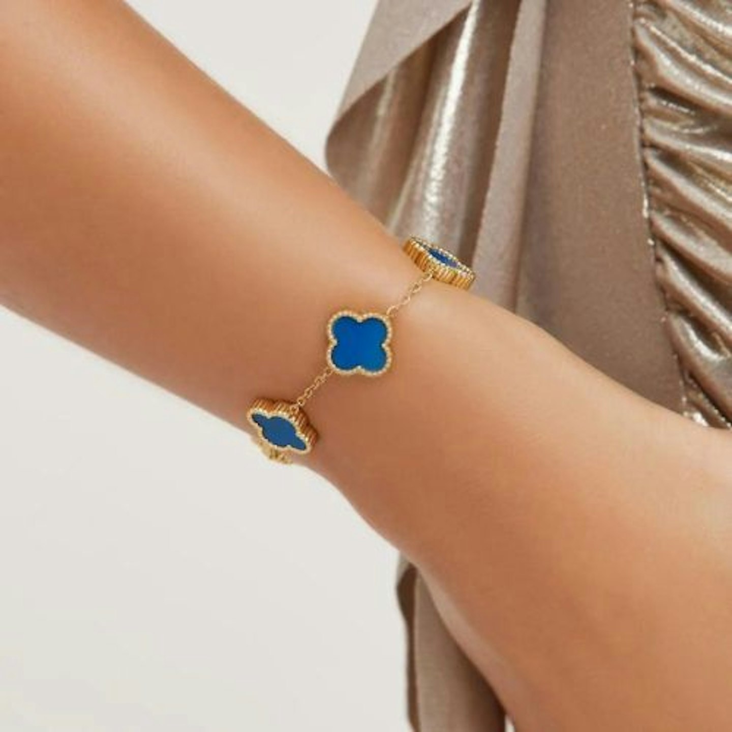 Ego Clover Detail Bracelet In Dark Blue And Gold