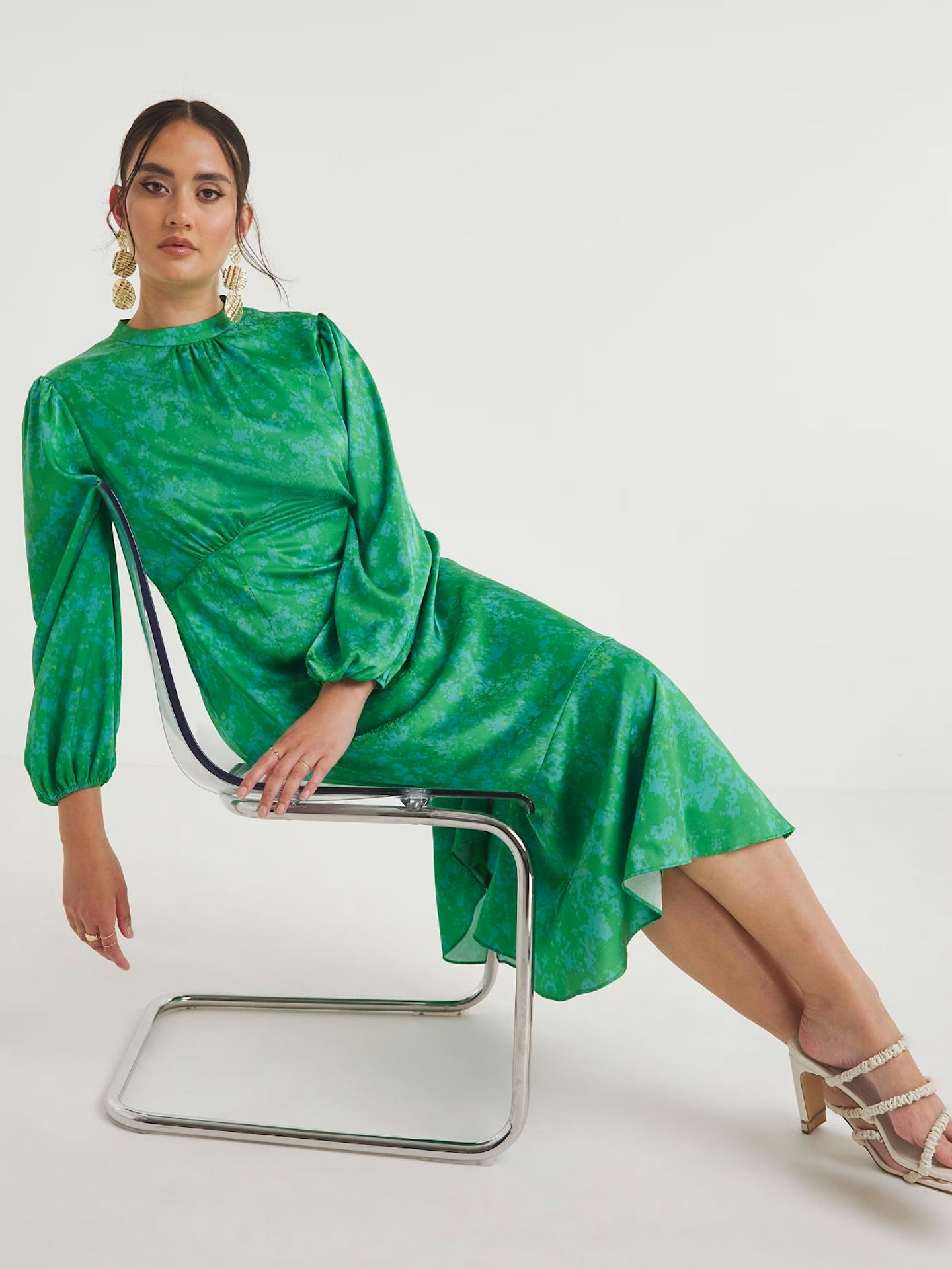 Joanna Hope Satin Jacquard Midi Dress