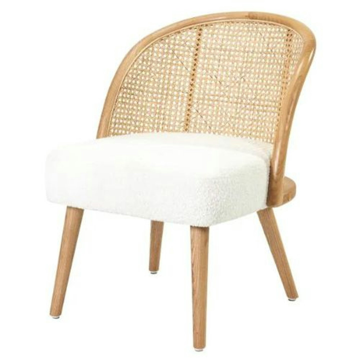 Dunelm Genoa Boucle and Natural French Cane Accent Chair