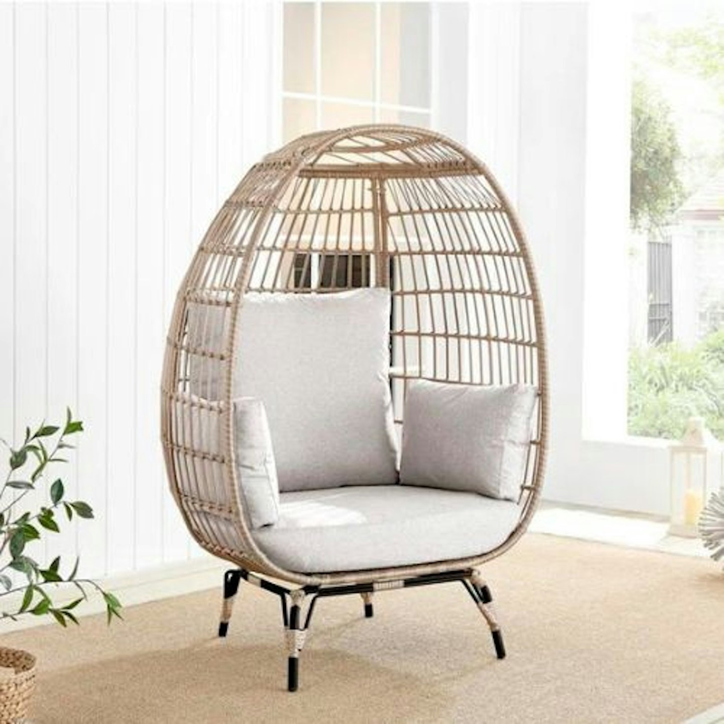Bloomsbury Market Coffeyville Cosy Rattan Weave Egg Chair With Cushion