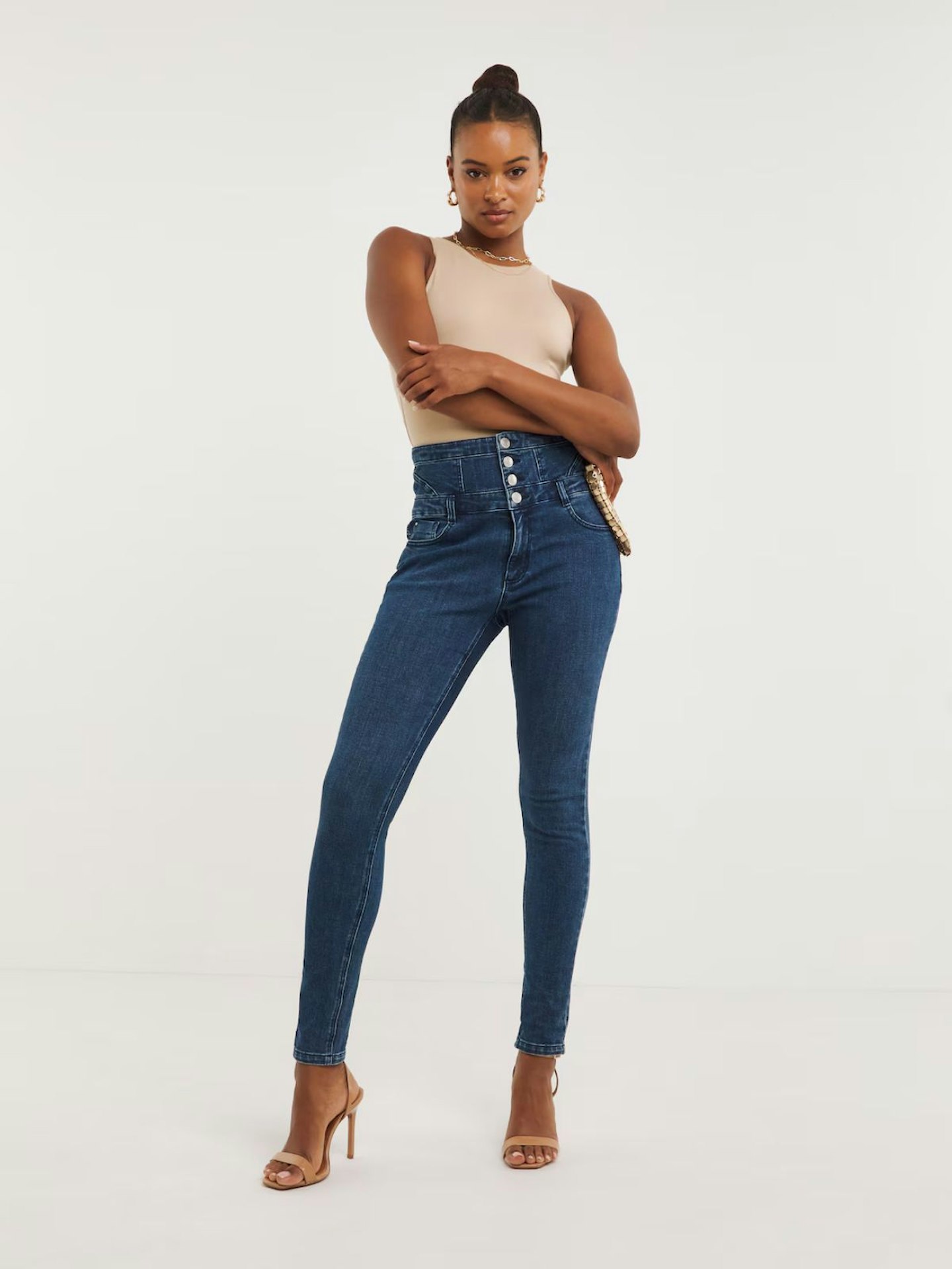Simply Be High Waisted Corset Jeans