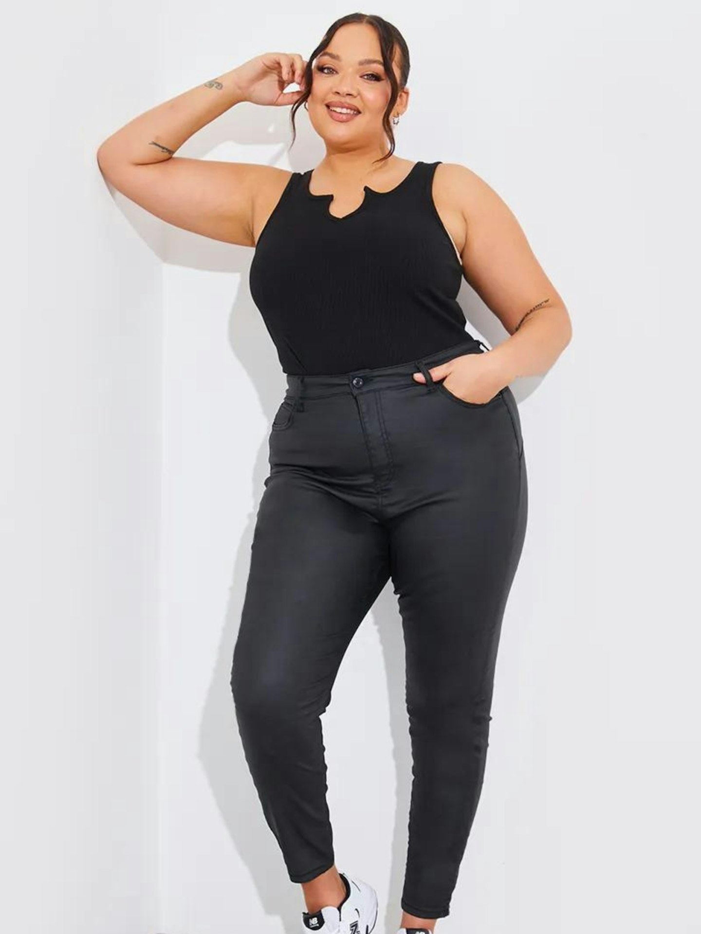 In The Style Coated Sculpt Shaper Jeans