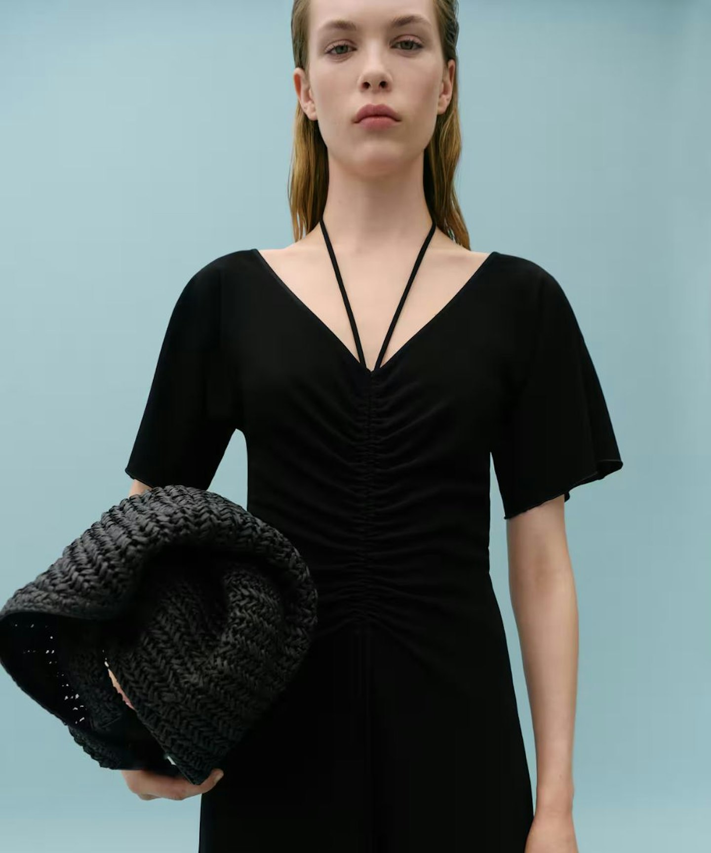 Knitted Dress With Gathered Detail