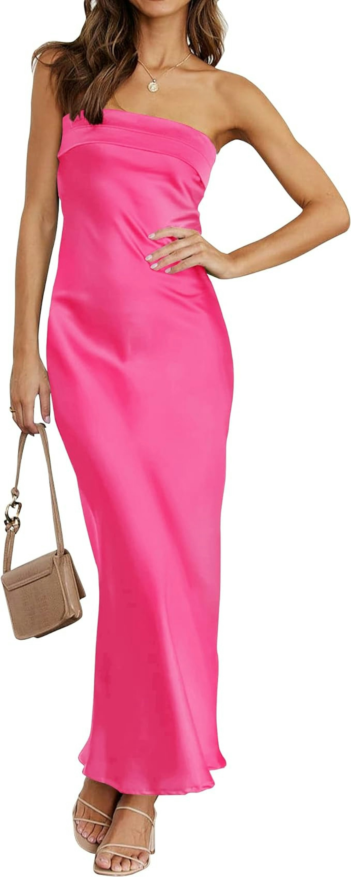 Women's Summer Satin Strapless Dress