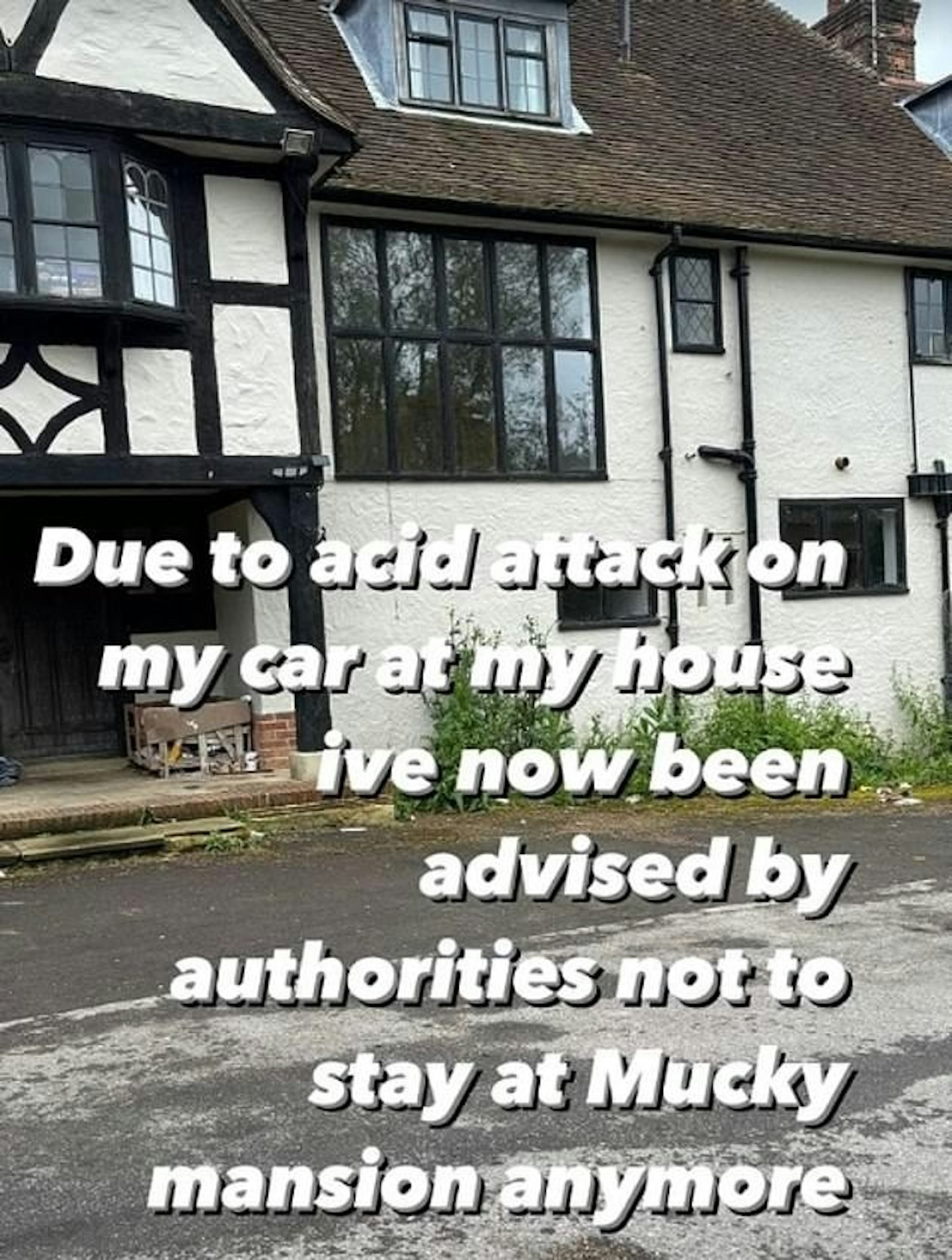 Katie Price's Instagram story about her Mucky Mansion