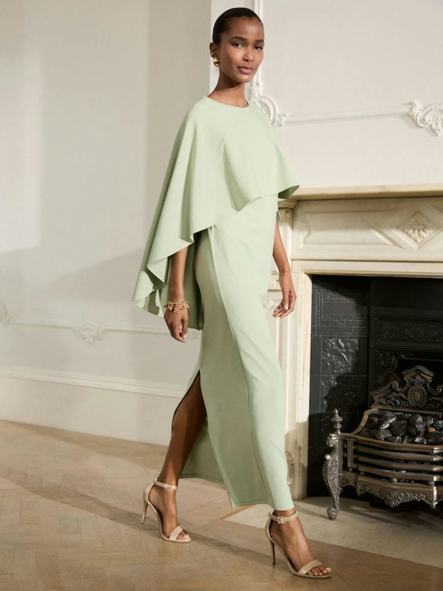 Next Sage Green Cape Maxi Dress