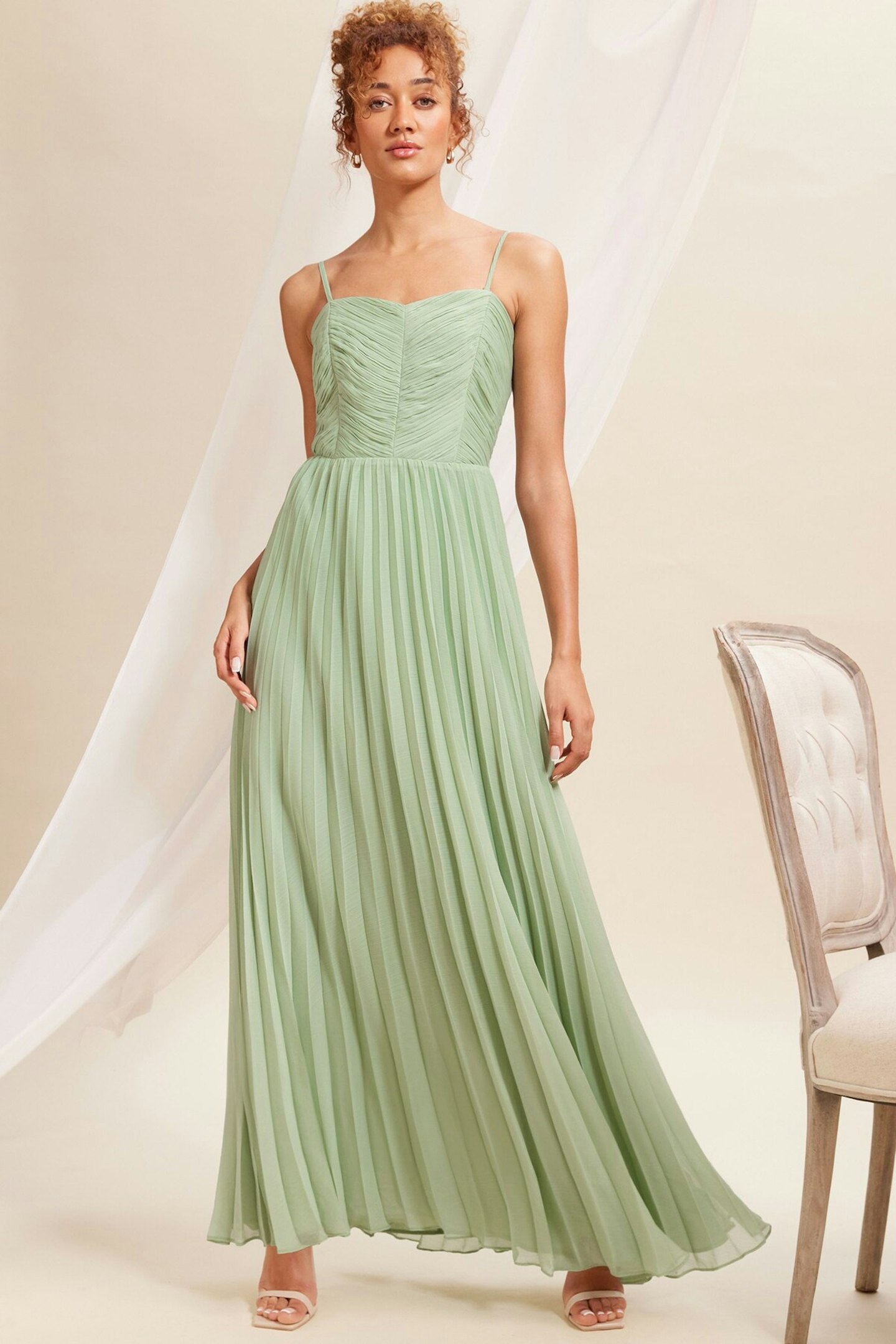 Love & Roses at Next pleated bandeau bridesmaid maxi dress