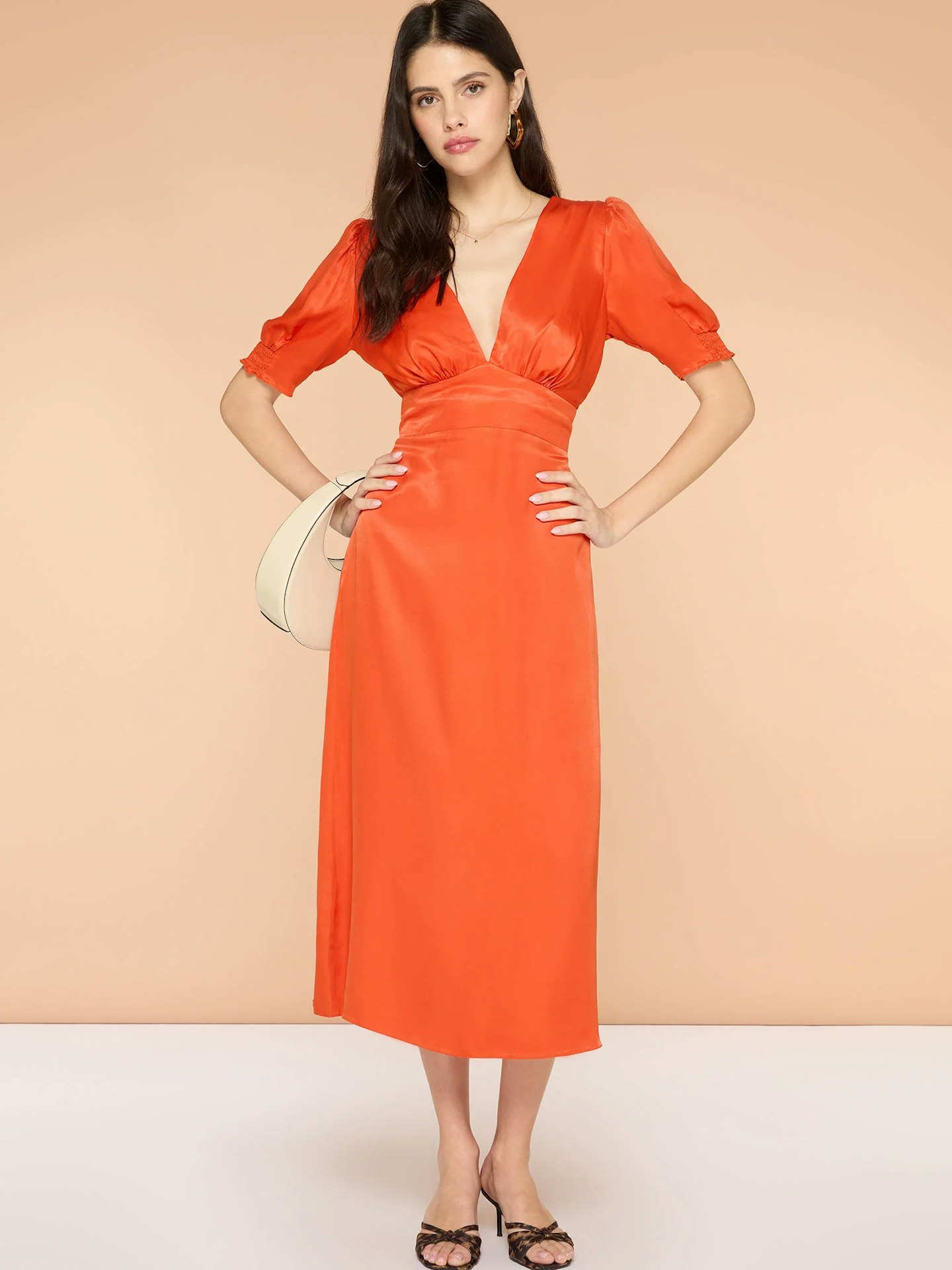 Odette Dress in Brick Orange