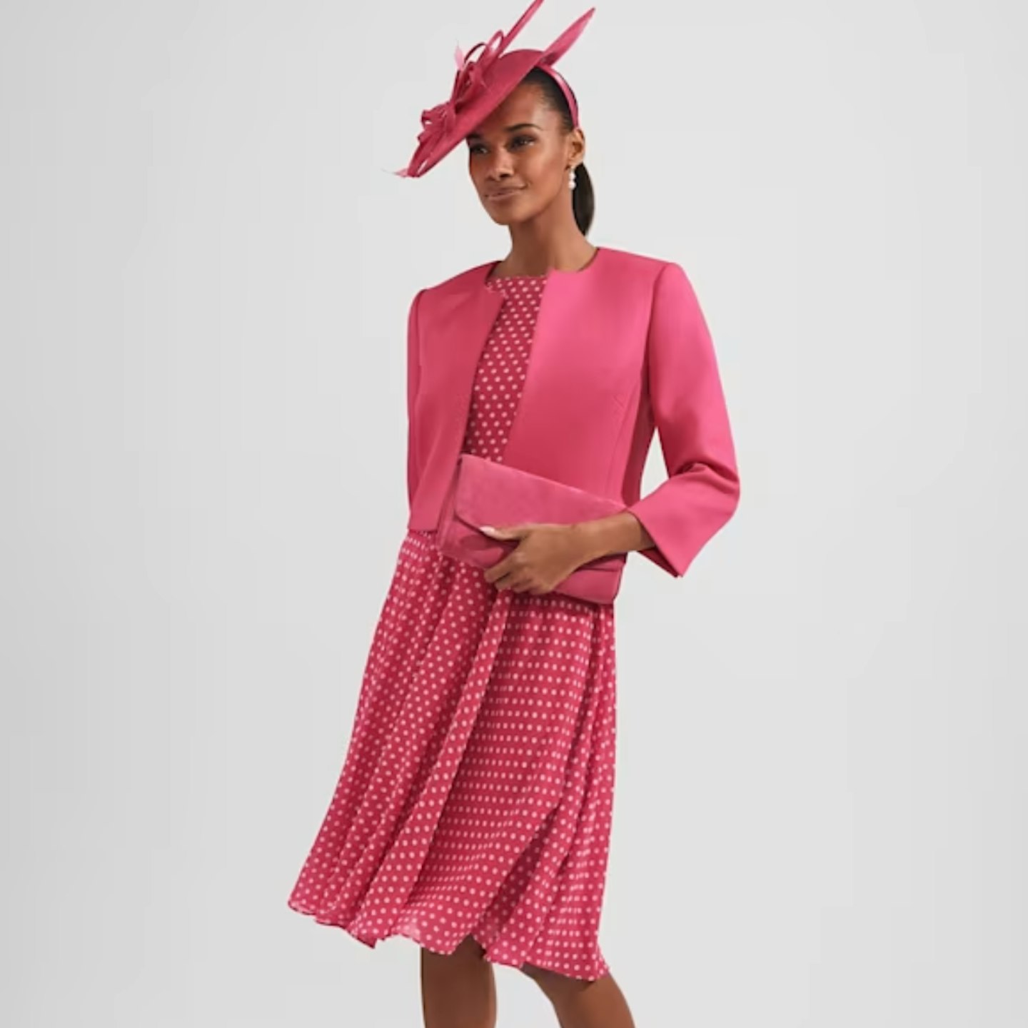 pink hobbs polka dot dress