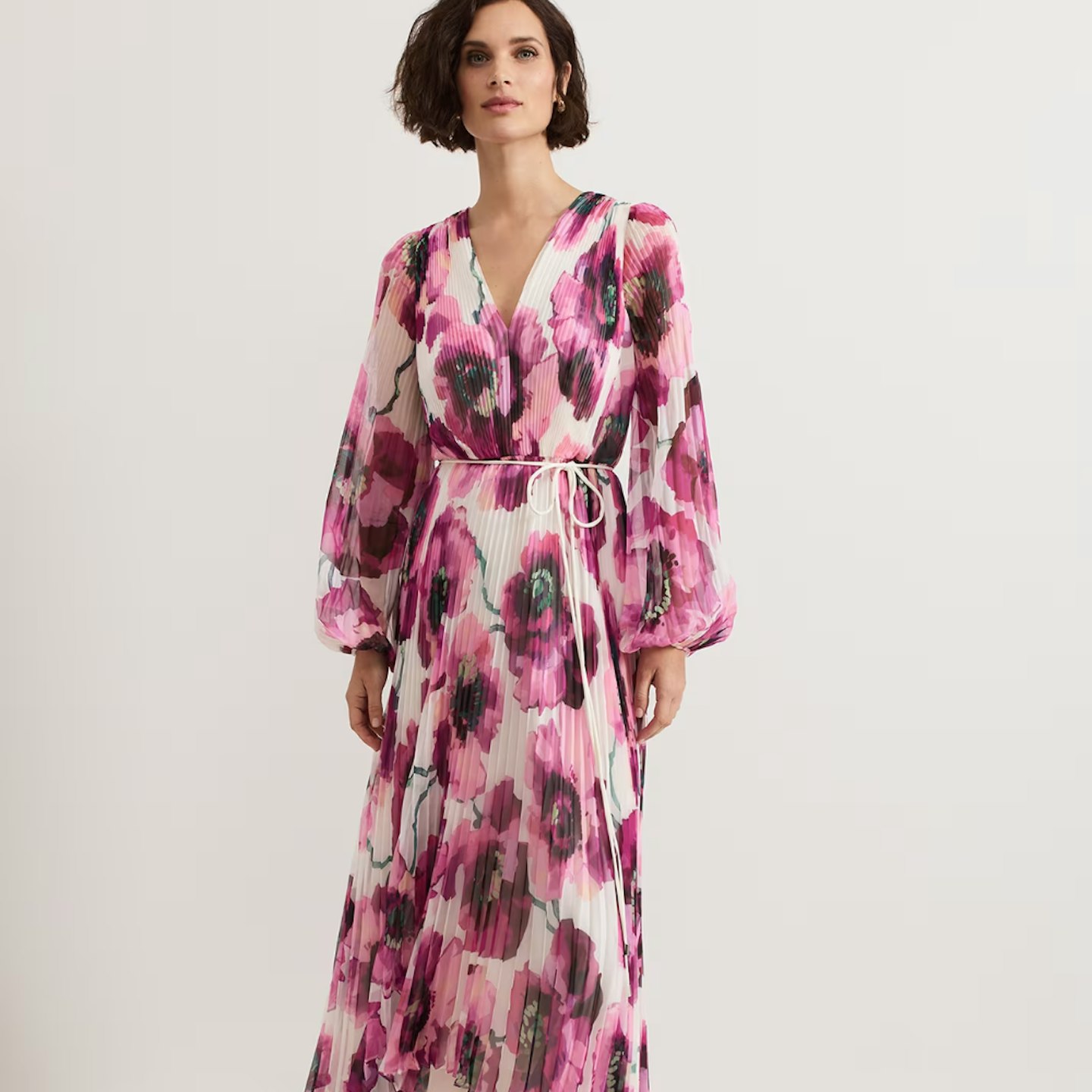 phase eight pink and white midi dress