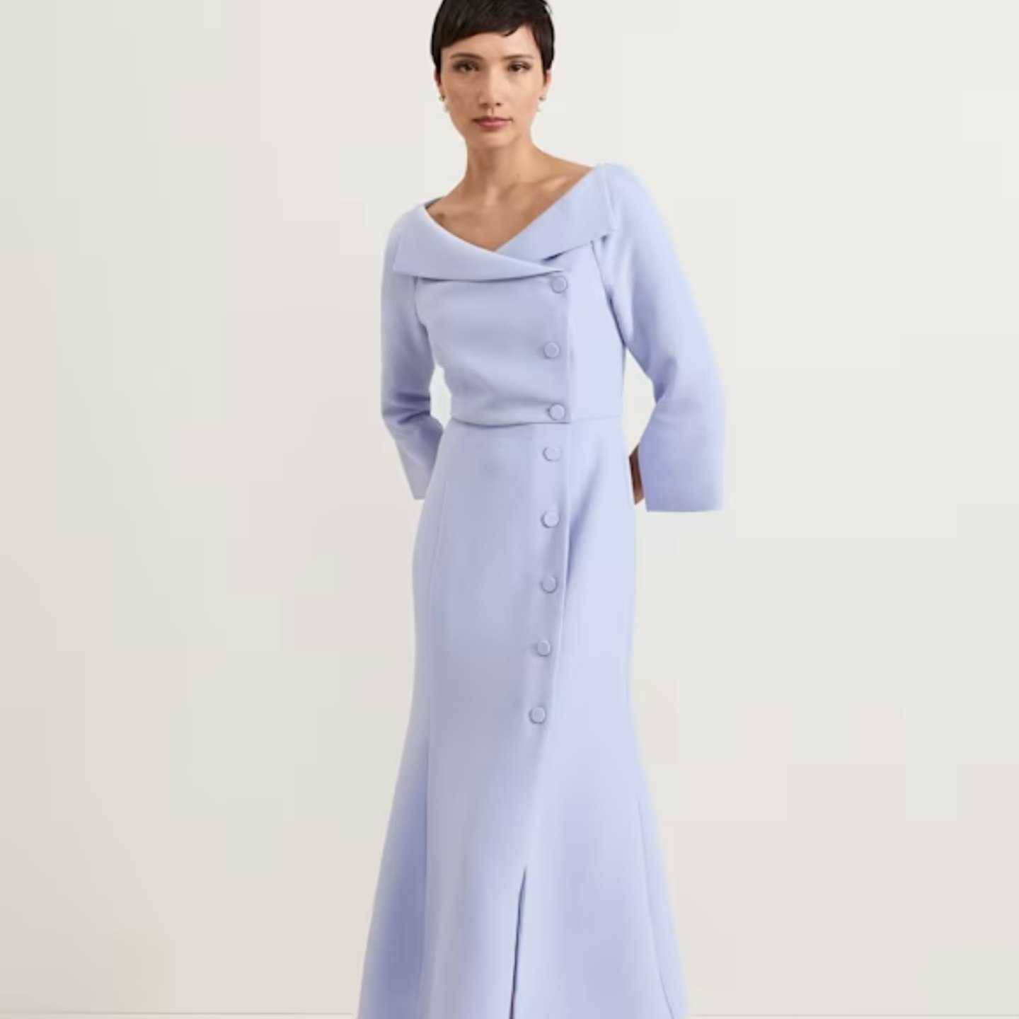 light blue tux dress