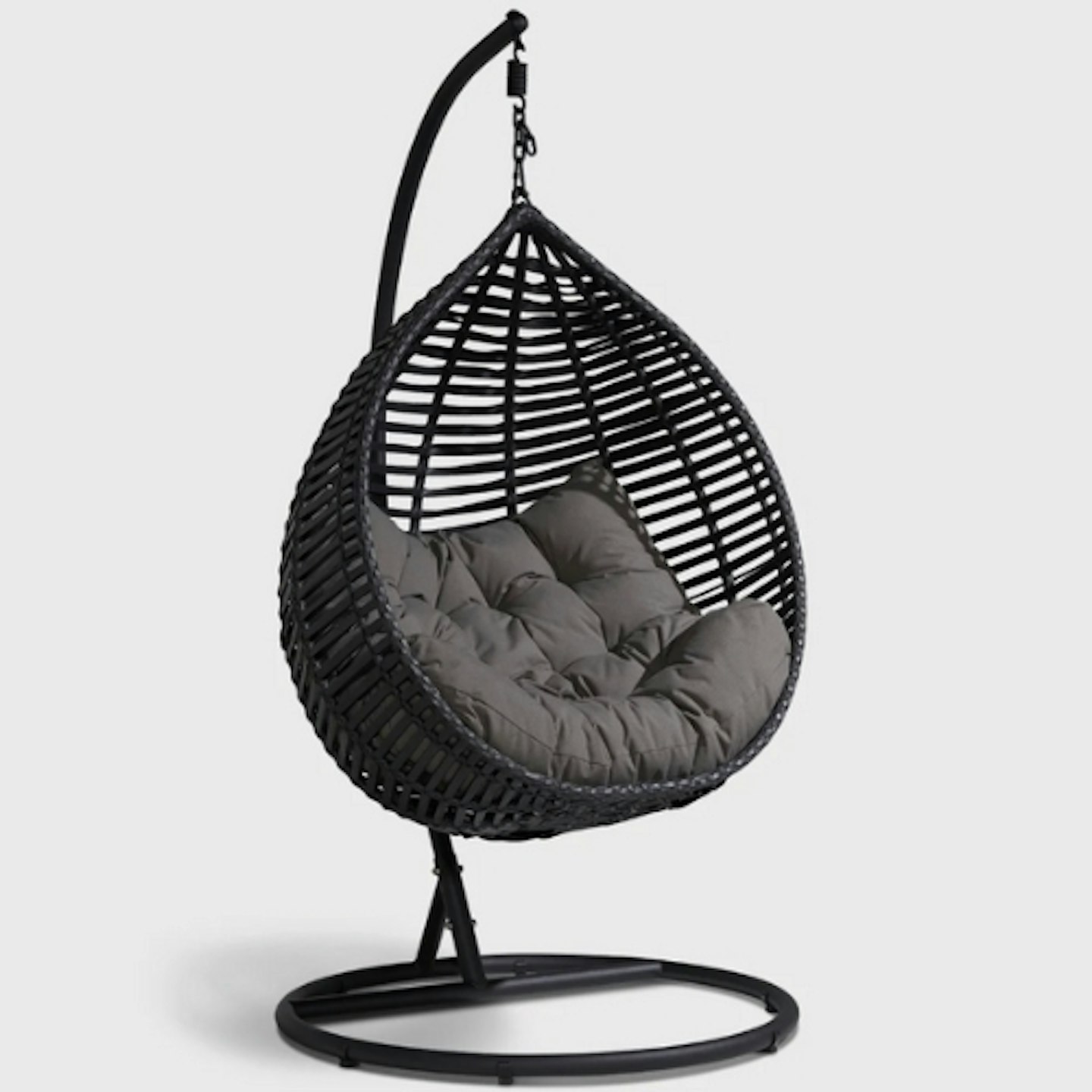 Barker & Stonehouse Garcia Black Garden Swing Hanging Chair With Base