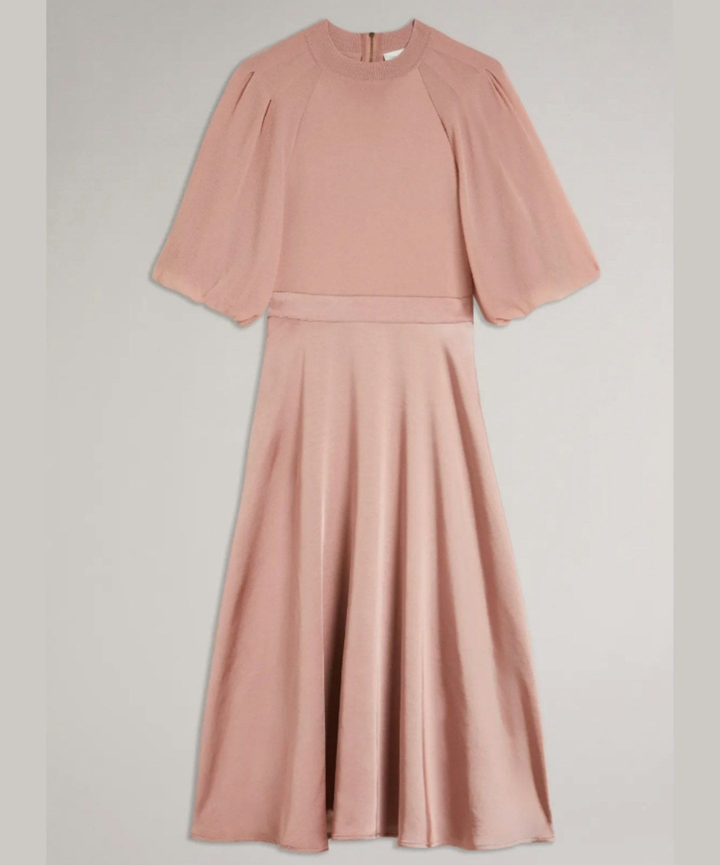 Ted Baker Brontei Puff Sleeve Fitted Bodice Midi Dress