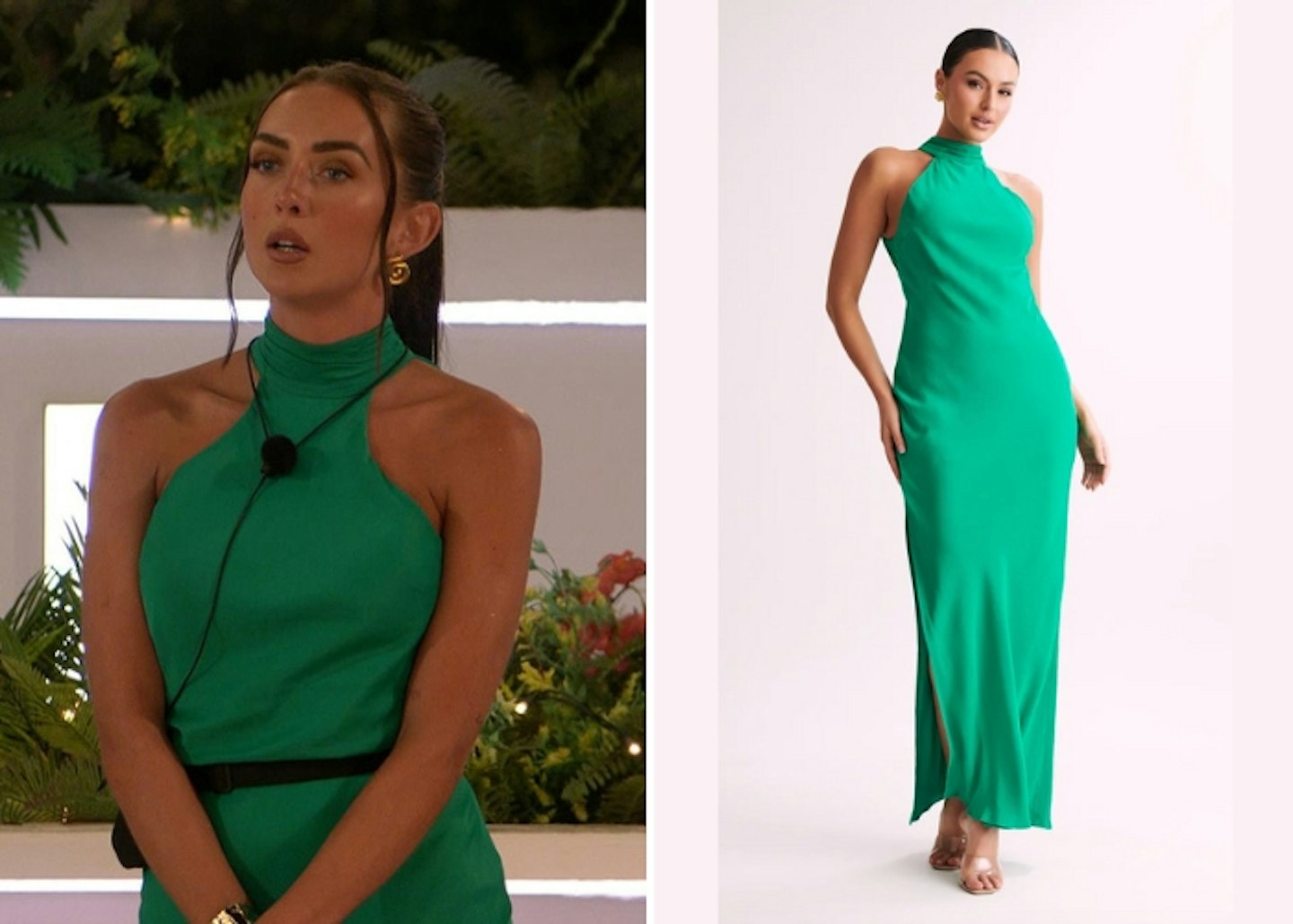 Jess White's Green Halter Dress