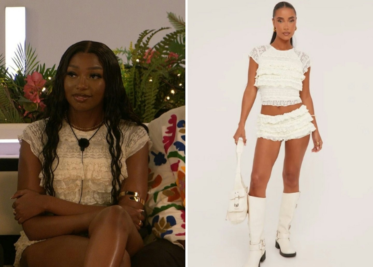 Mimii Ngulube's White Lacy Co-ord