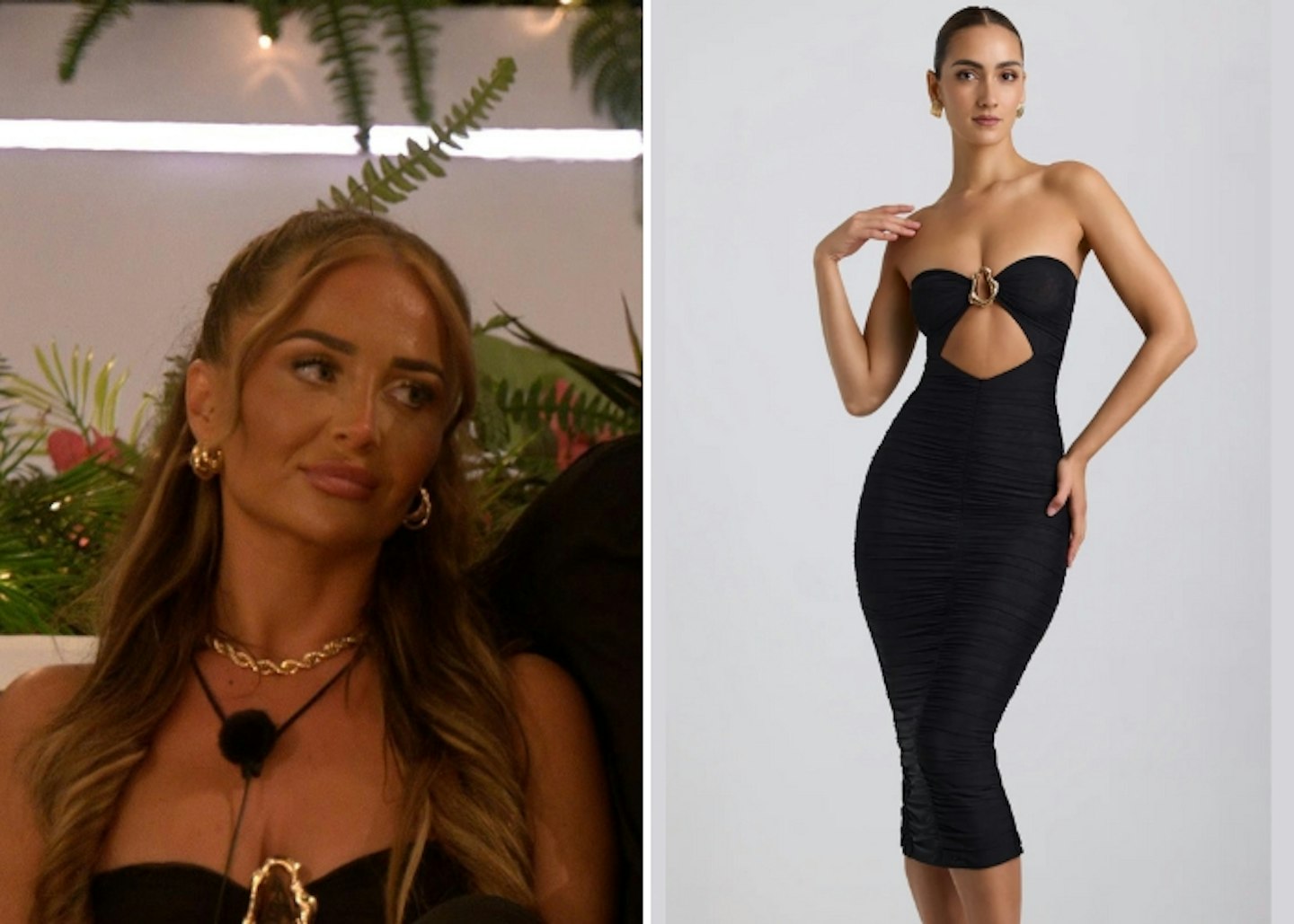 Nicole Samuel's Strapless Black Dress