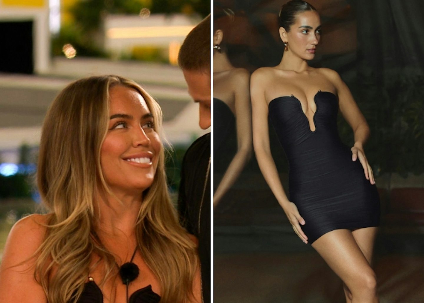 Samantha Kenny's Black Strapless Plunge Dress