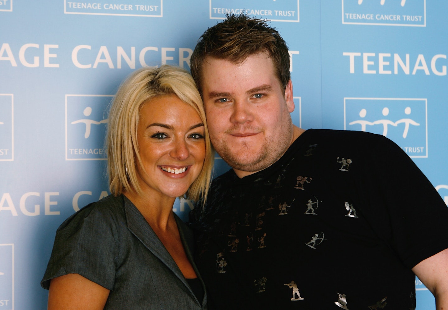 Sheridan with close pal James Corden in 2009