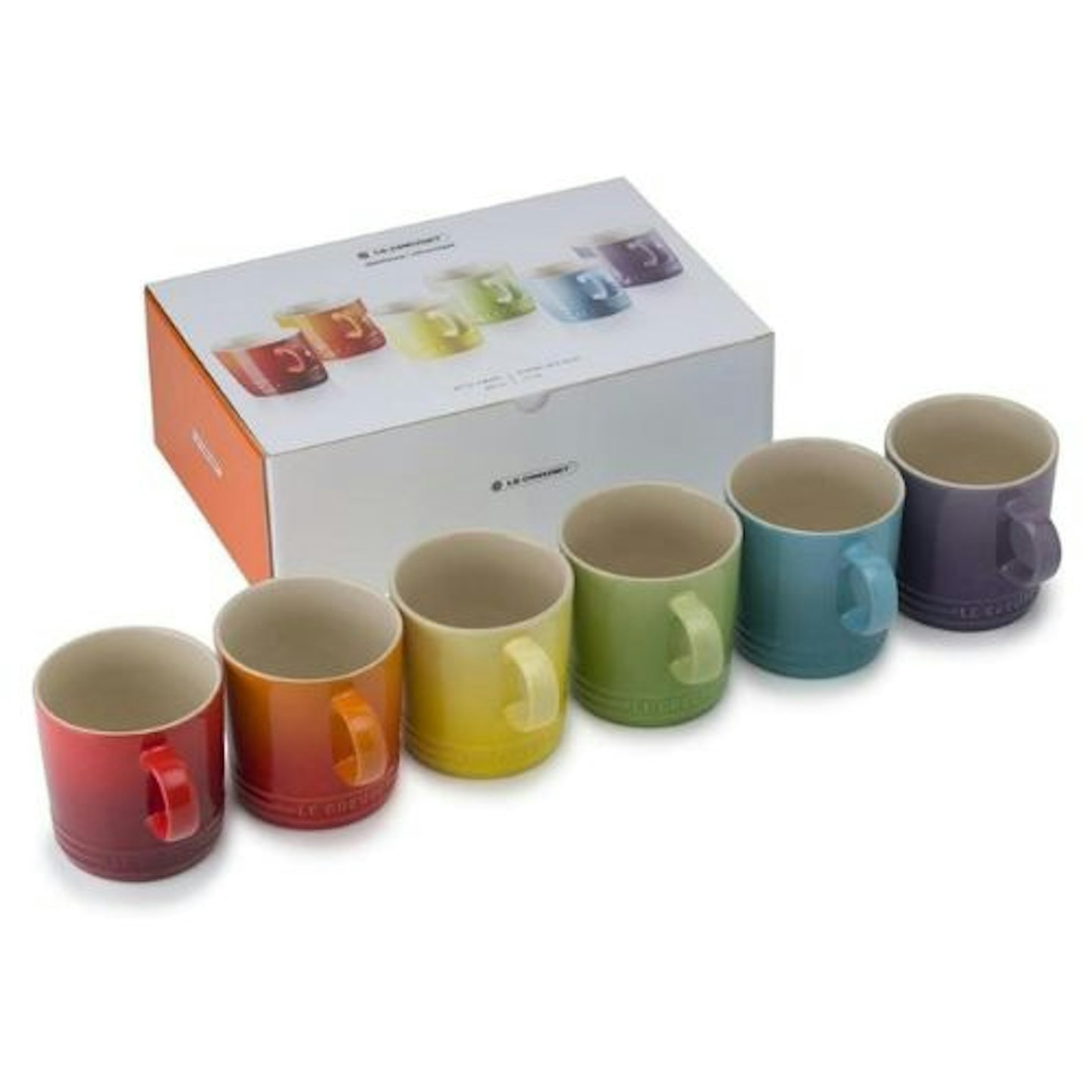 Le Creuset Stoneware Rainbow Coffee Mugs