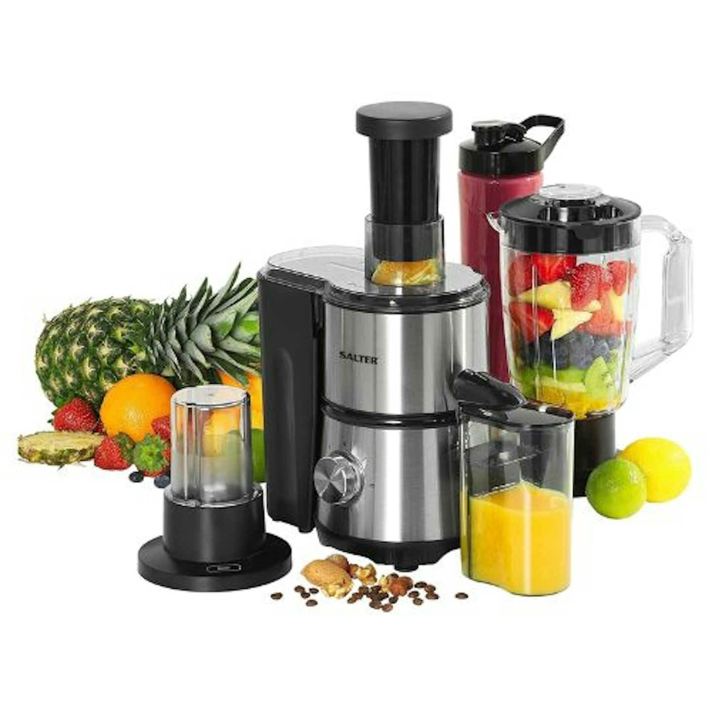 Salter EK4294 4-in-1 Juice and Blend 400W Blender - Black and Stainless Steel