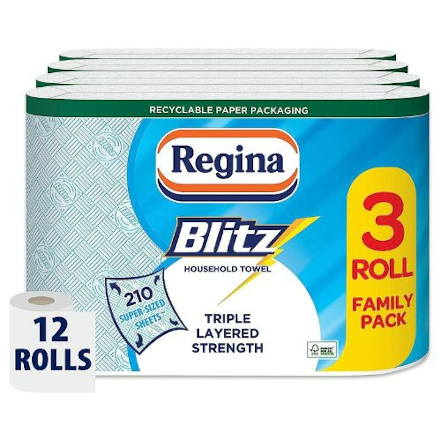 Regina Blitz Household Towels – 12 Rolls Per Pack