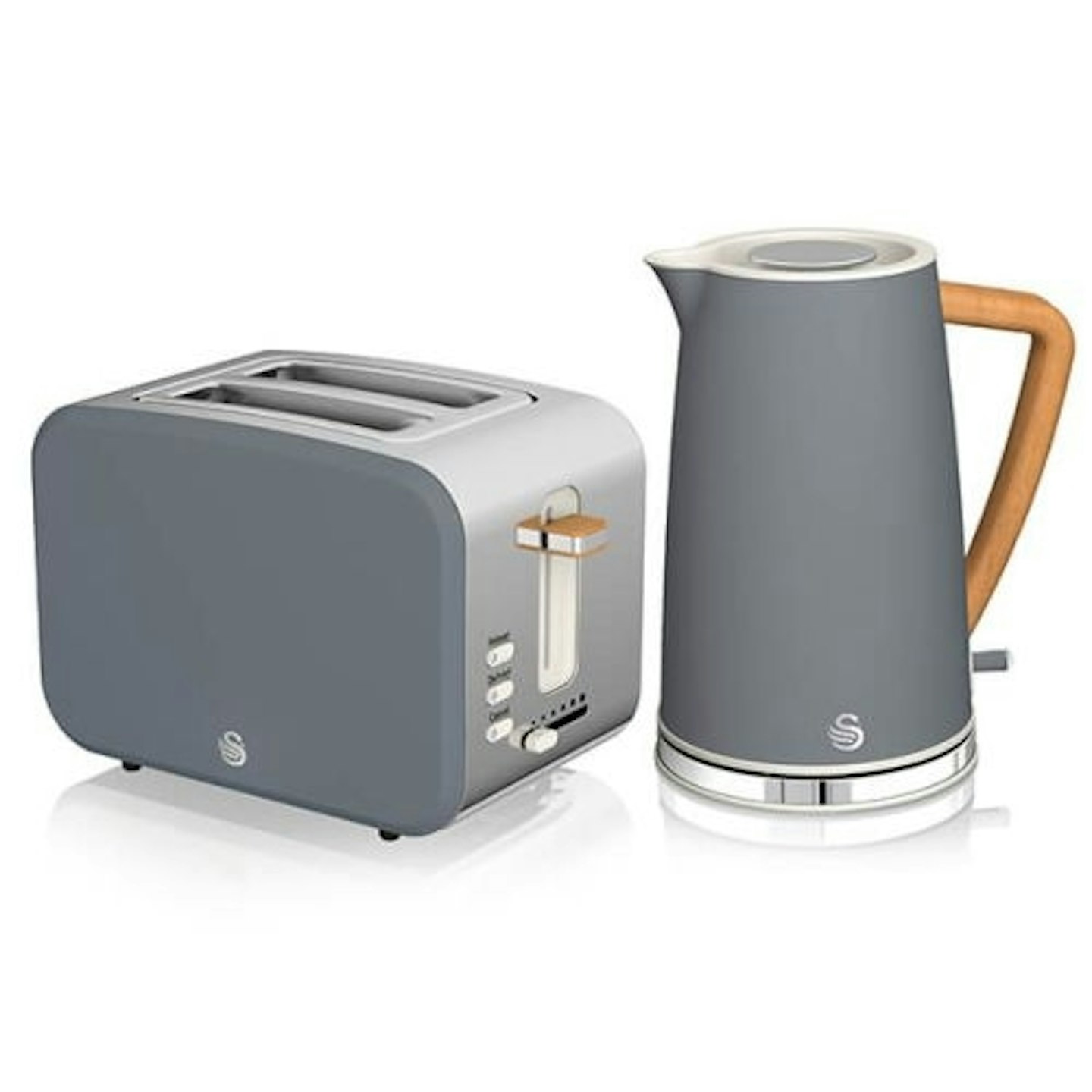 Swan Nordic Slate Grey Cordless Kettle And 2-Slice Toaster