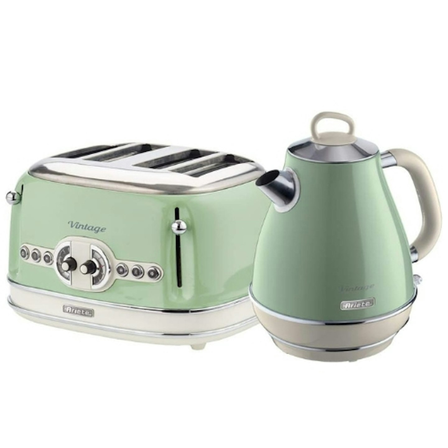 Ariete ARPK20 Retro Style Jug Kettle And 4-Slice Toaster Set