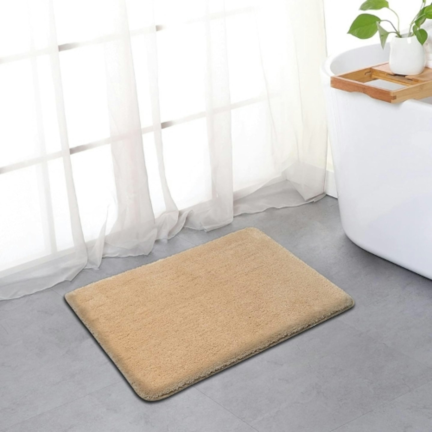 SFLXO Non Slip Machine Washable Bath Mat