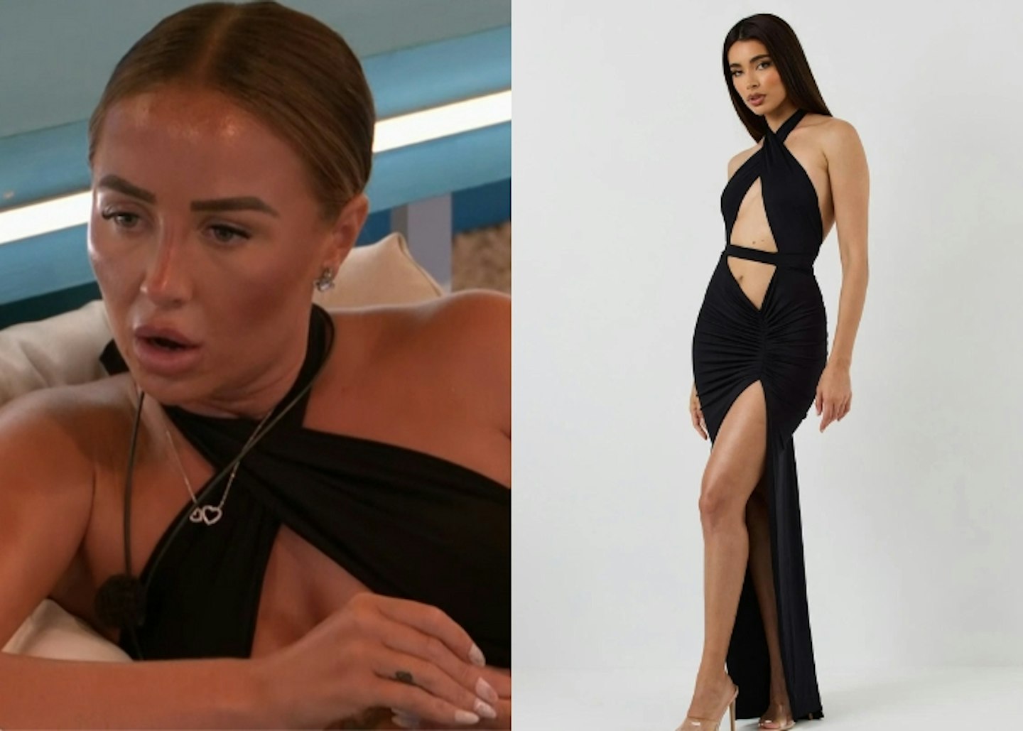 Nicole Samuel's Black Cut Out Maxi Dress