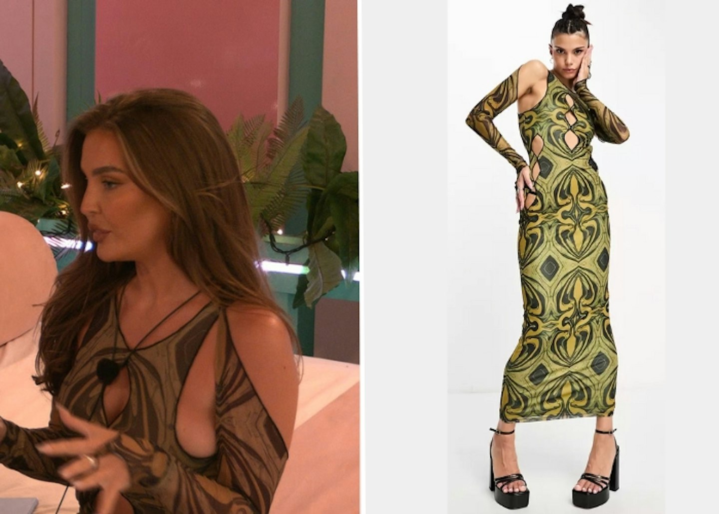 Emma Milton's Green Patterned Dress