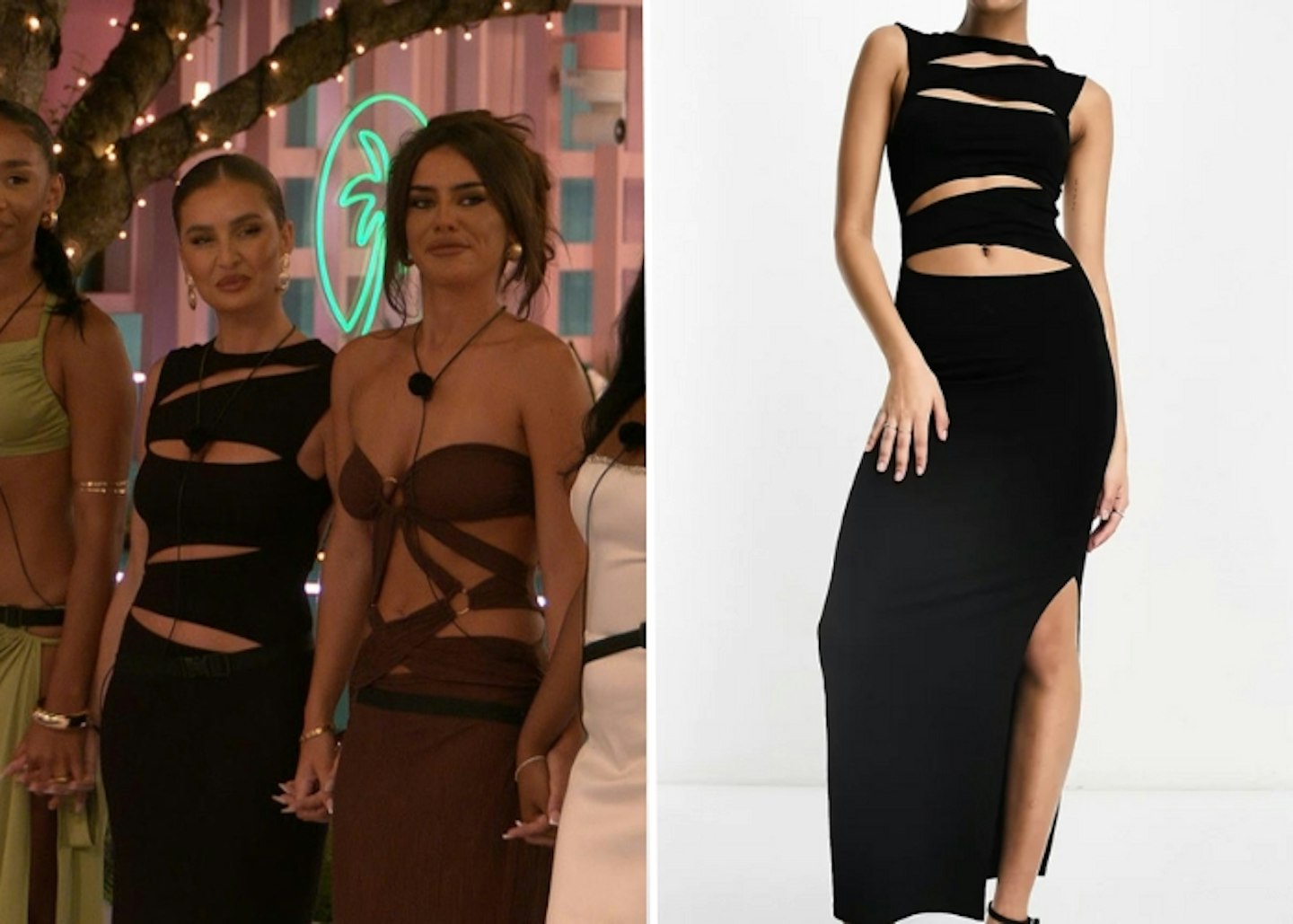 Emma Milton's Cut Out Slit Black Dress