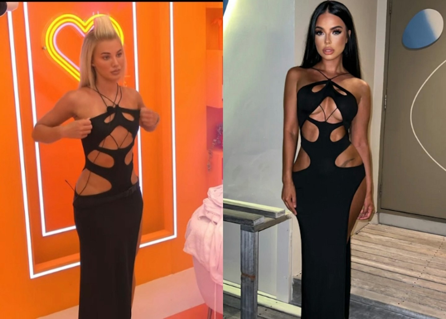 Grace Jackson's Black Cut-Out Maxi Dress