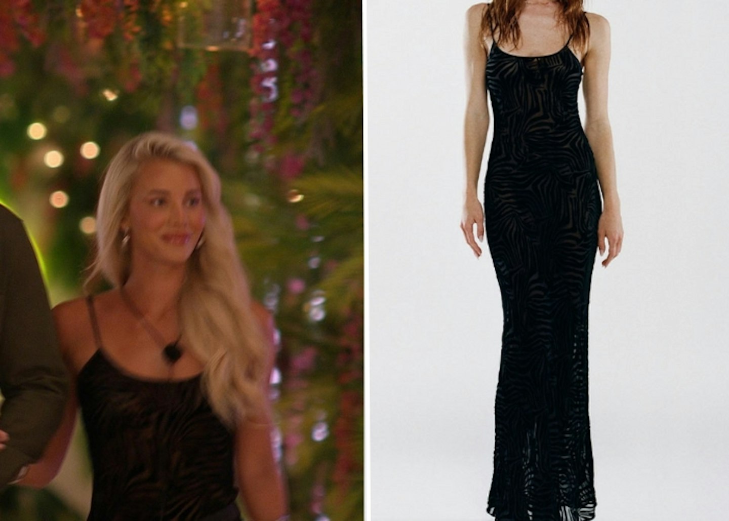 Grace Jackson's Black Zebra Maxi Dress