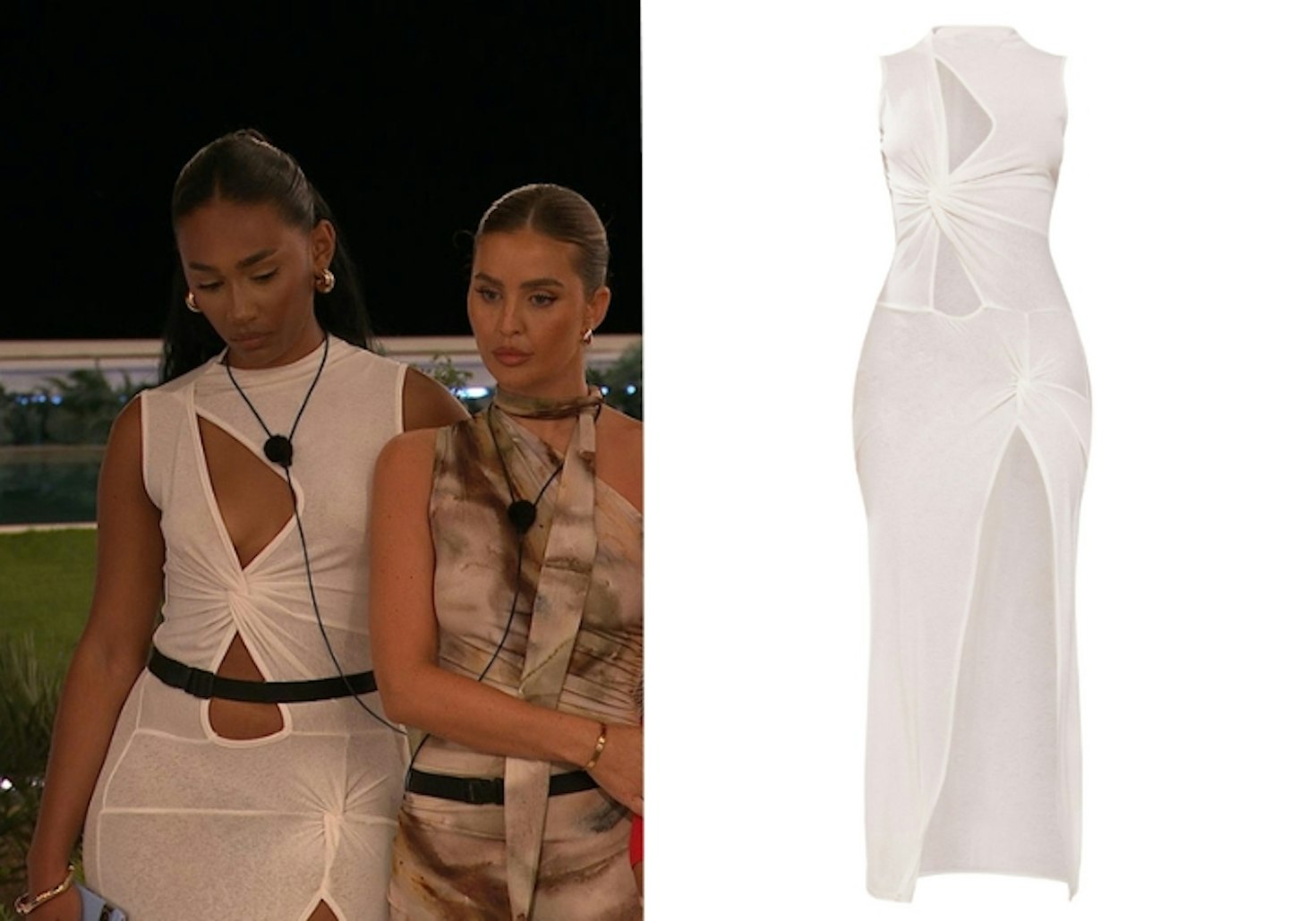 Jessica Spender's White Mesh Twist Dress