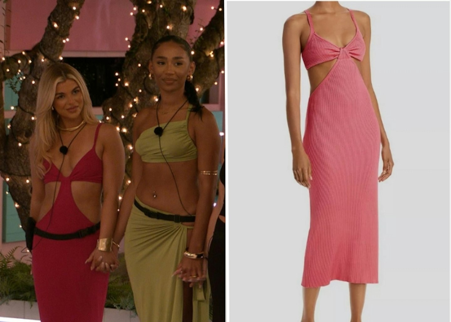 Lucy Graybill's Pink Cut Out Knit Dress