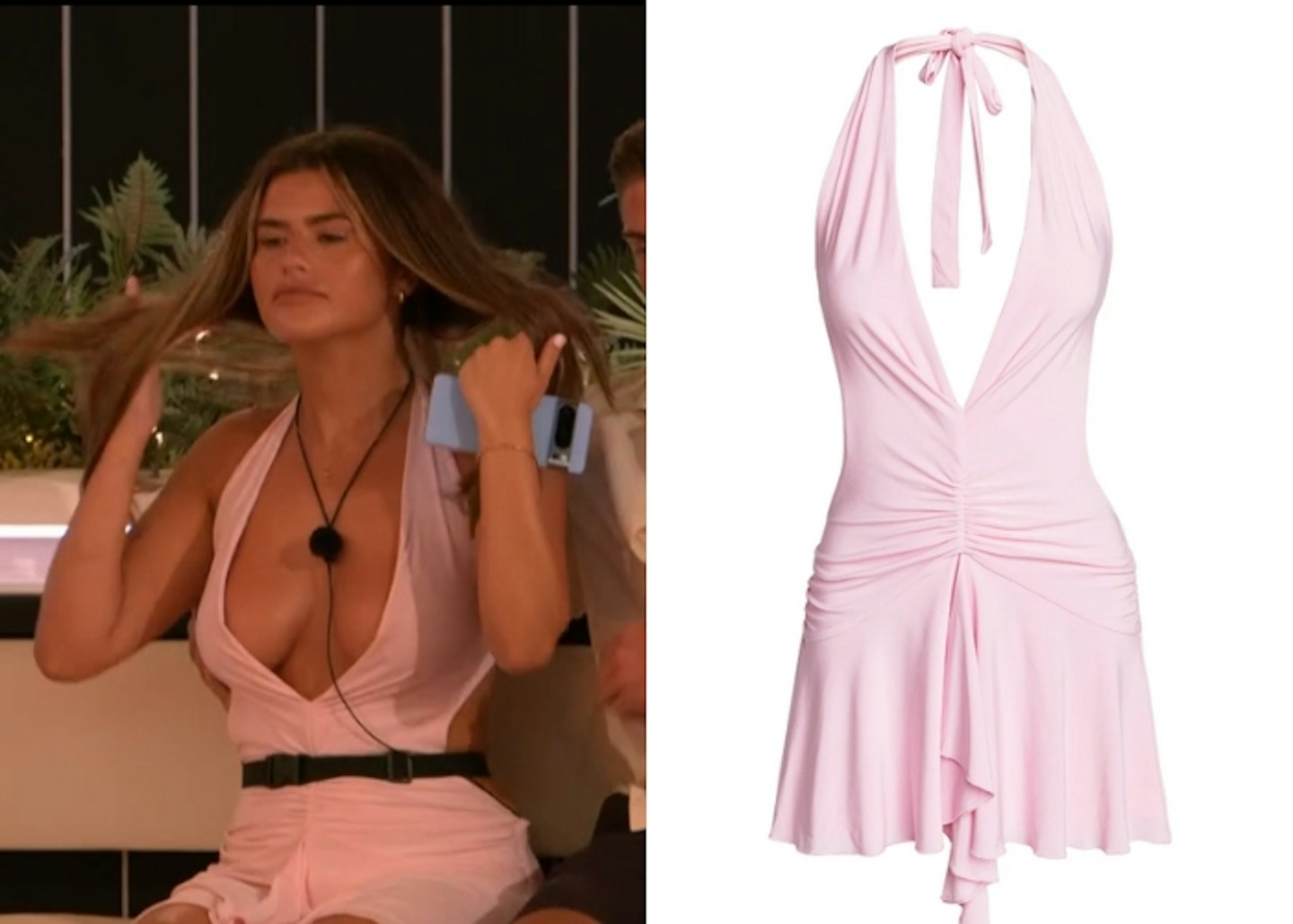 Matilda Draper's Pink Halterneck Mini Dress