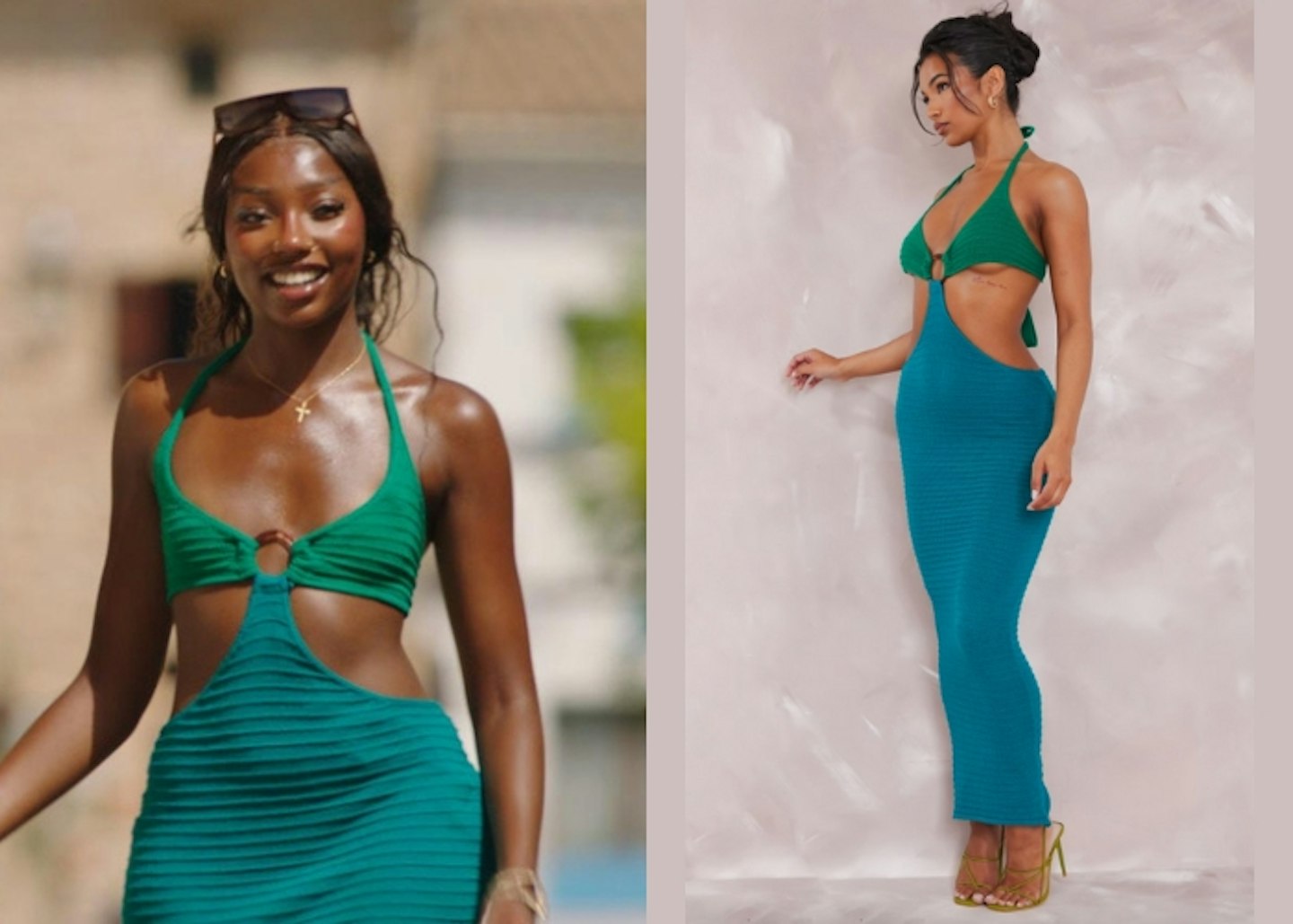 Mimii Ngulube's Blue/Green Cut Out Beach Dress