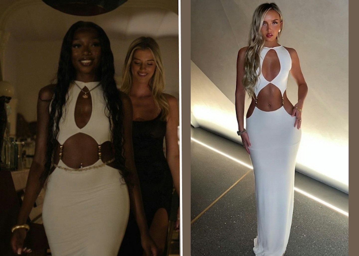 Mimii Ngulube's White Cut-Out Maxi Dress