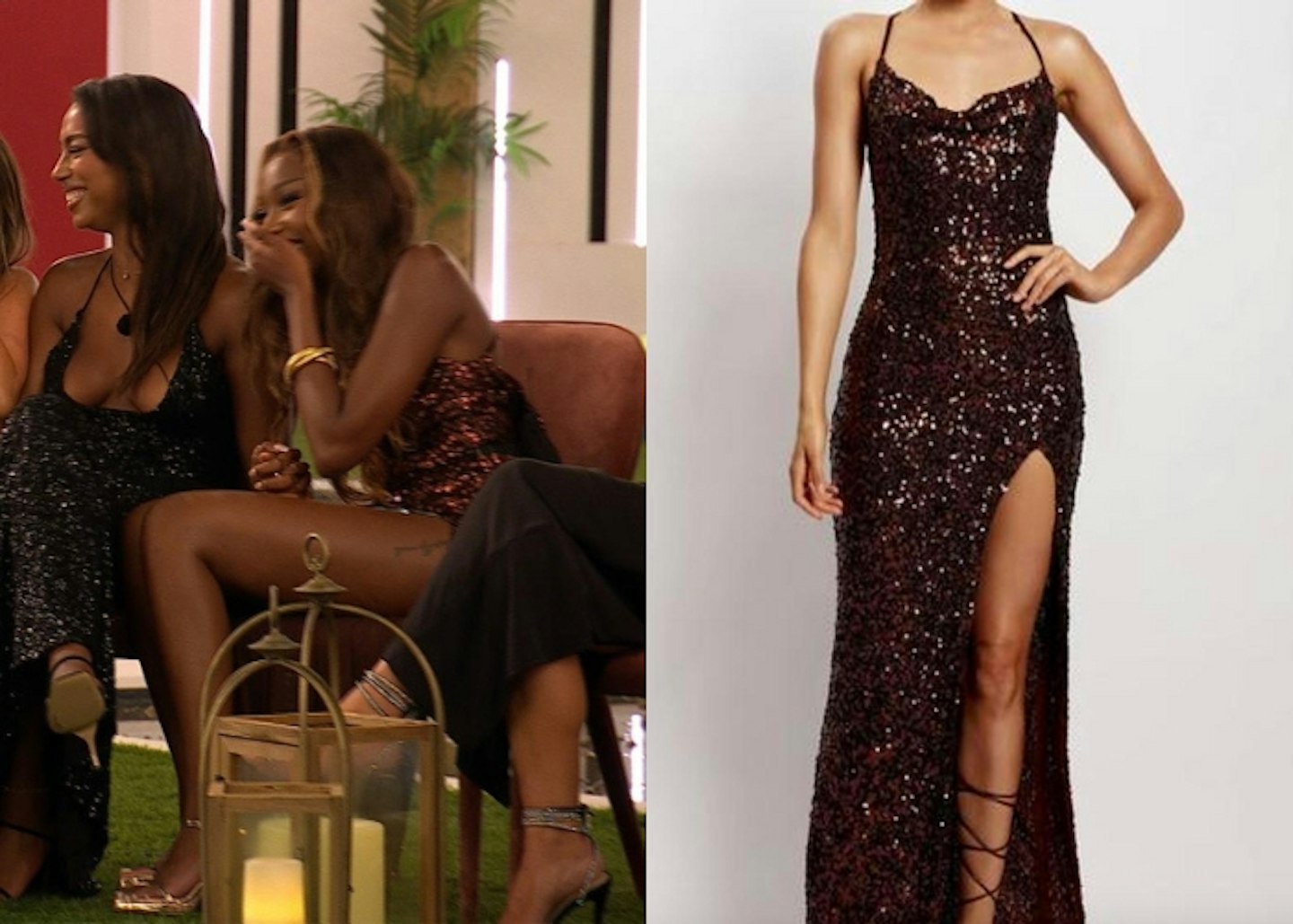 Mimii Ngulube's Brown Glitter Maxi Dress