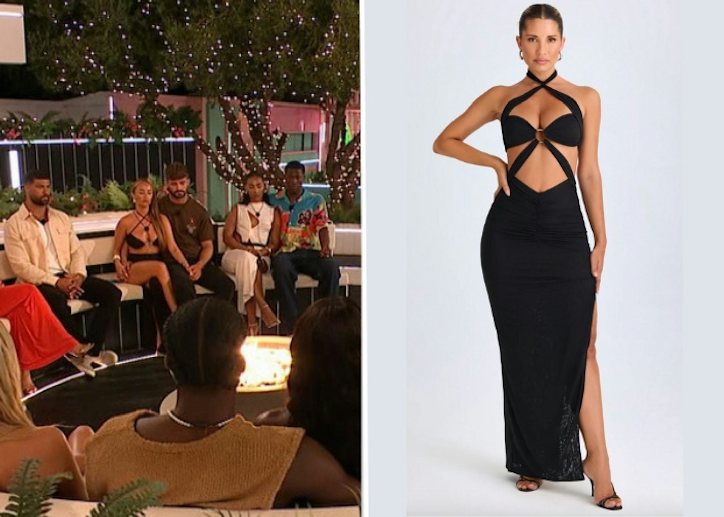 Nicole Samuel's Black Crossneck Halter Dress