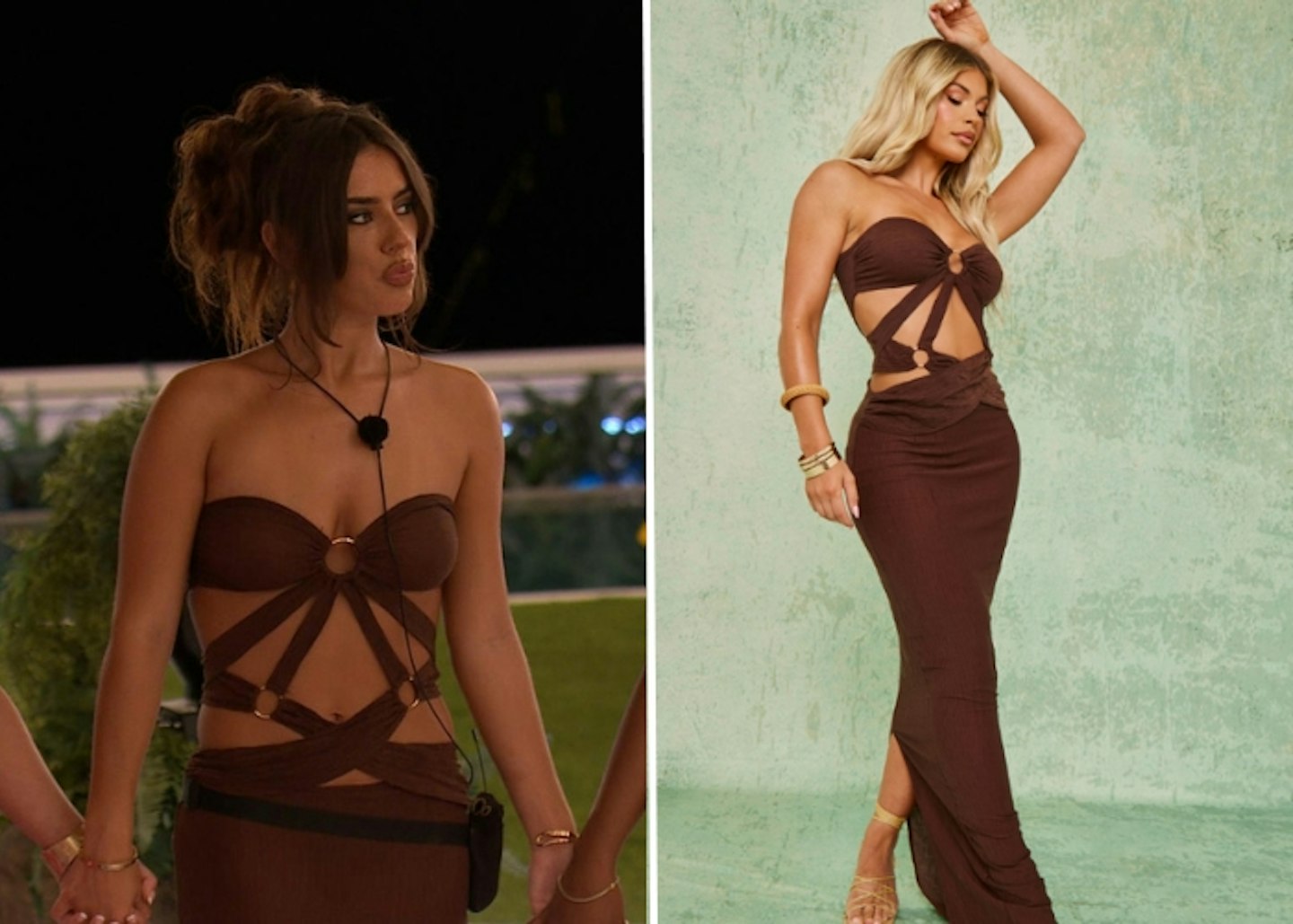 Ruby Dale's Brown Bandeau Cut Out Dress