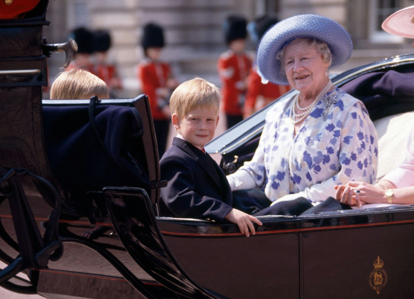 Prince Harry with his great-grandmother