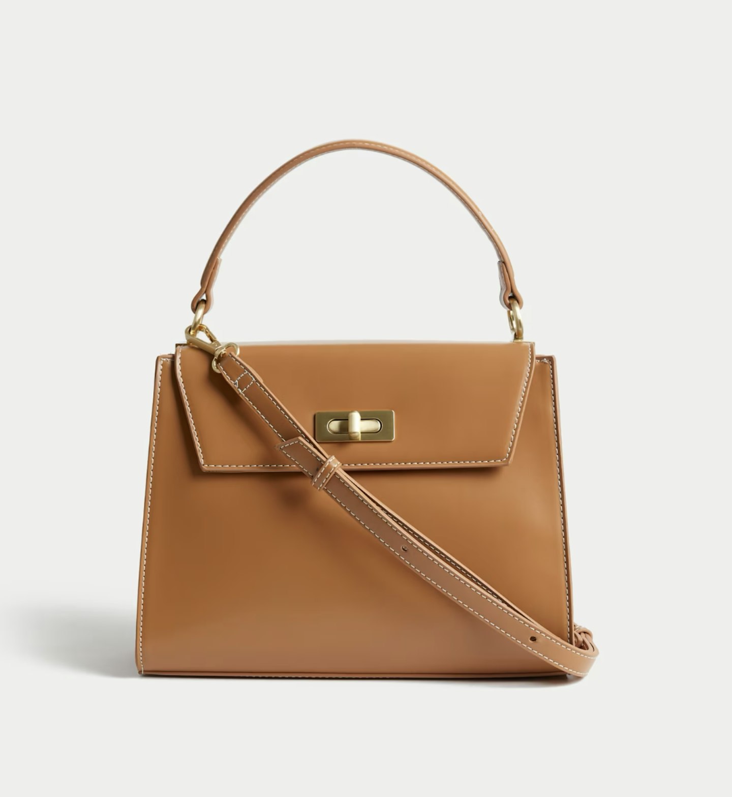 M&S, Faux Leather Top Handle Bag