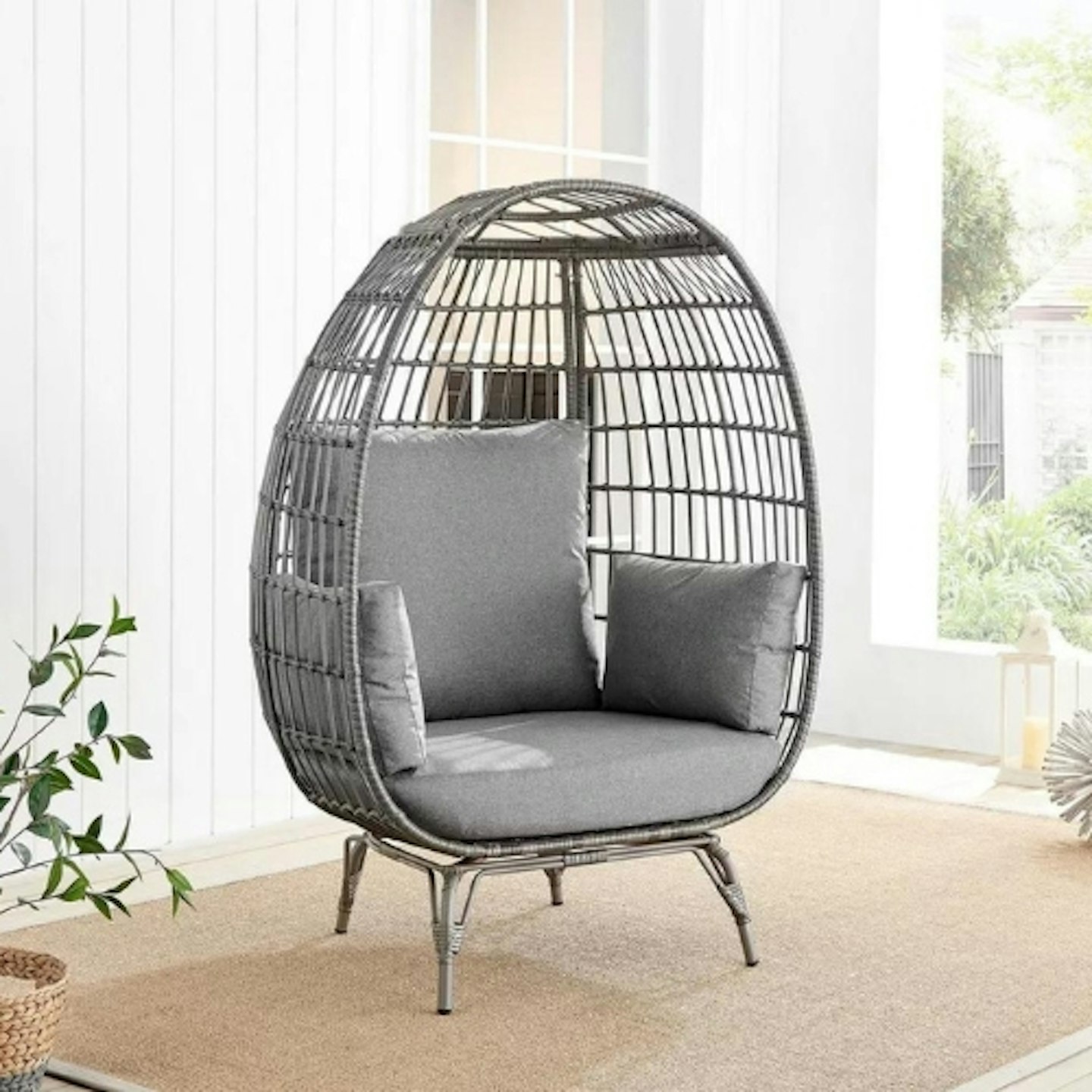 Debenhams FurnitureboxUK Grey Rattan Egg Chair