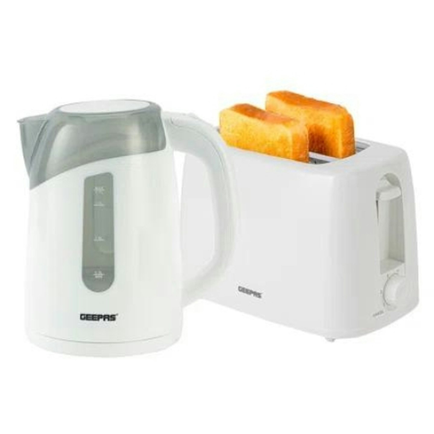 Geepas 2-Slice Toaster And Illuminating Electric Kettle Combo