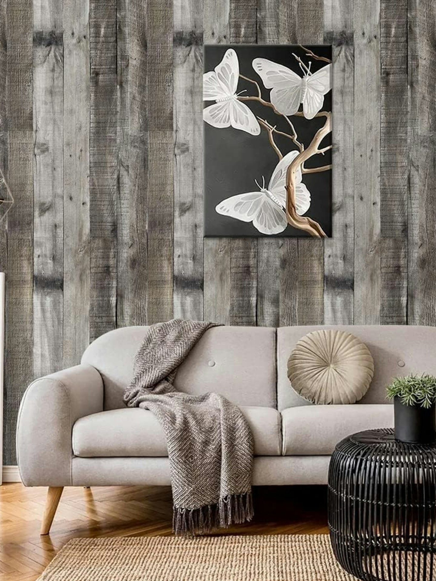 Amazon Livebor Gray Wood Peel and Stick Wallpaper