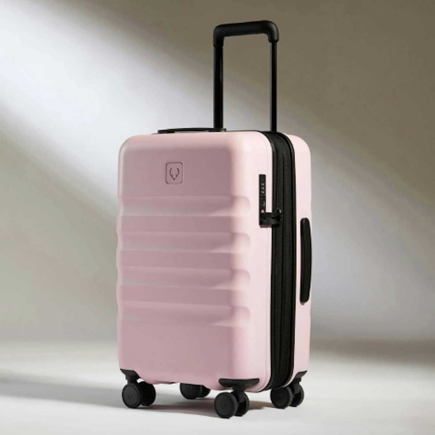 Antler Expandable Cabin Suitcase In Moorland Pink Icon Stripe