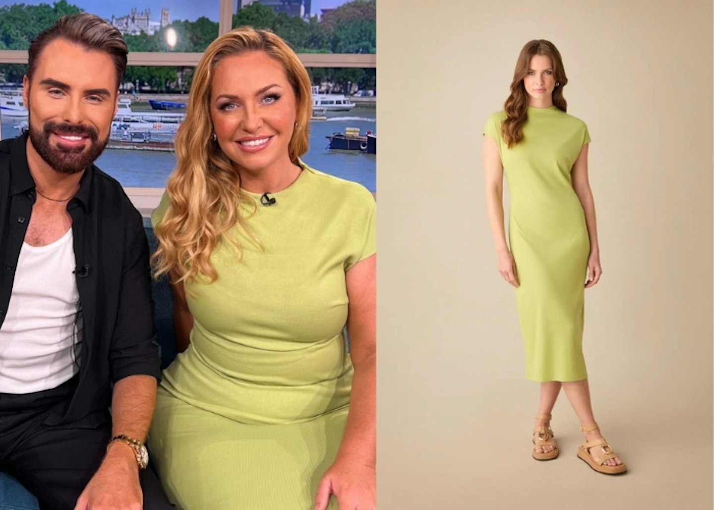 Josie's Ro&Zo Green Rib Knit Midi Dress