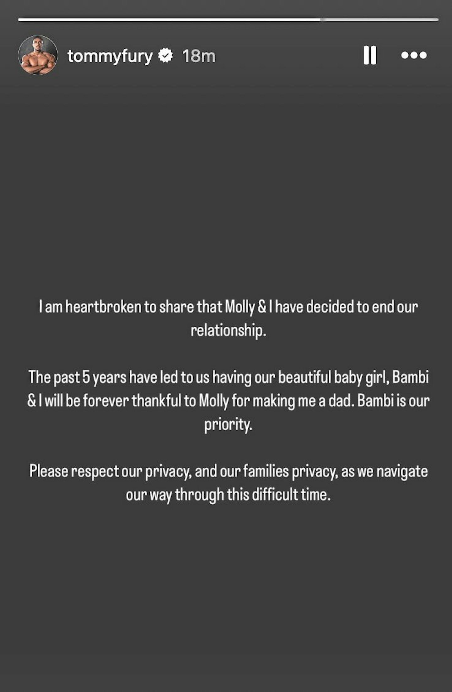 tommy fury split statement